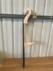 Cello Neck with Ebony Fingerboard, 4 Peg Holes Scrolled Head, Violoncello Accessories, High Quality, 1/4, 1/2, 3/4, 4/4