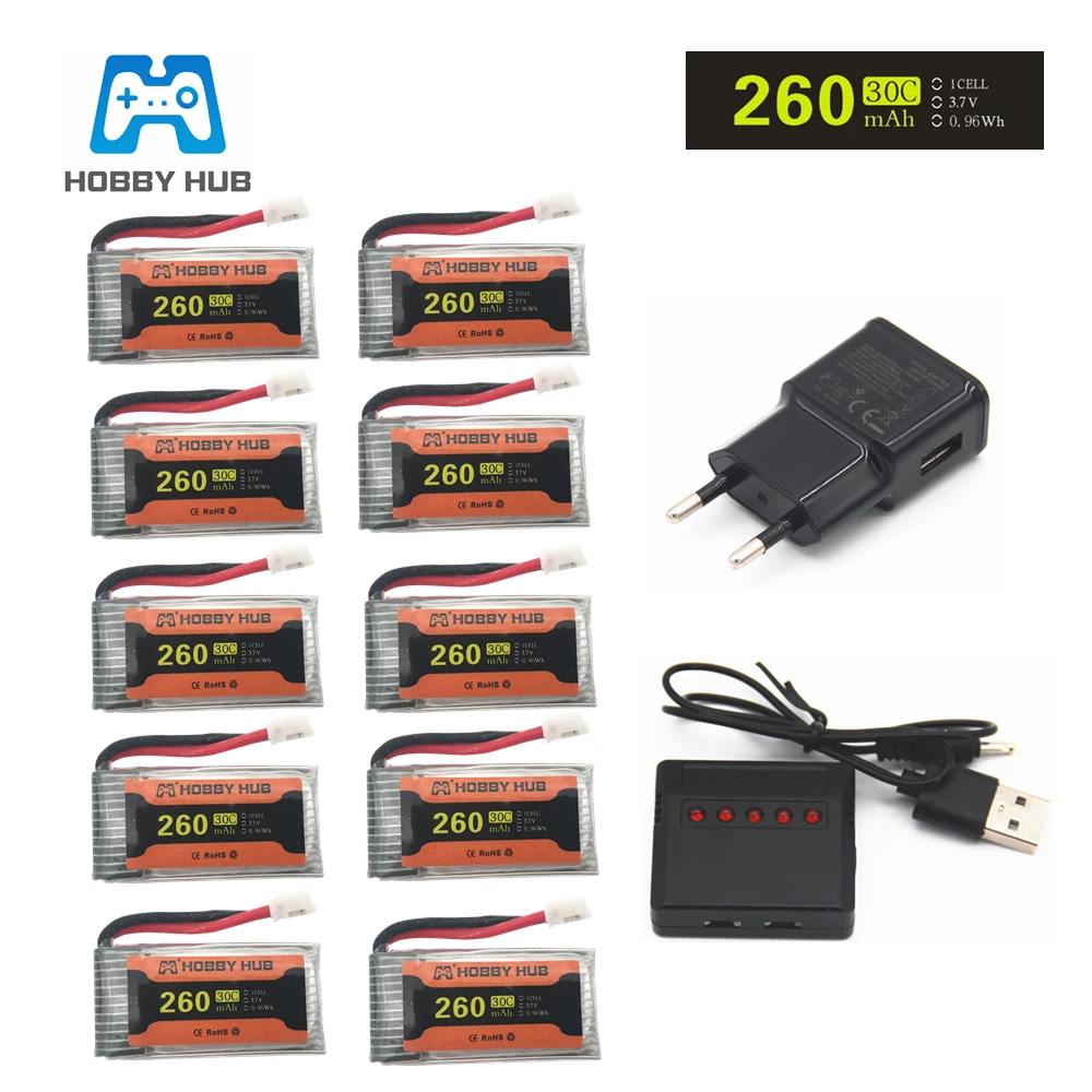 Battery For JJRC H36 3.7V 260mAh For E010 E011 E012 E013 Furibee F36 RC Quadcopter Parts 3.7v Lipo Battery