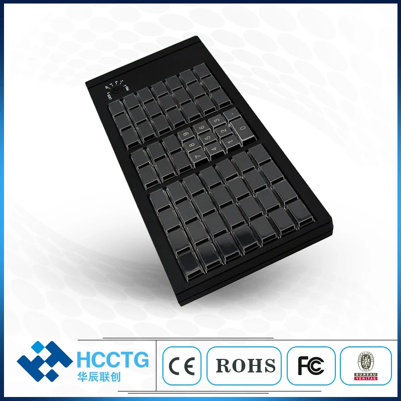 teclado programavel com fio usb barato de 66 teclas kb66 com opcao do leitor de cartao magentic para a maquina da posicao 01