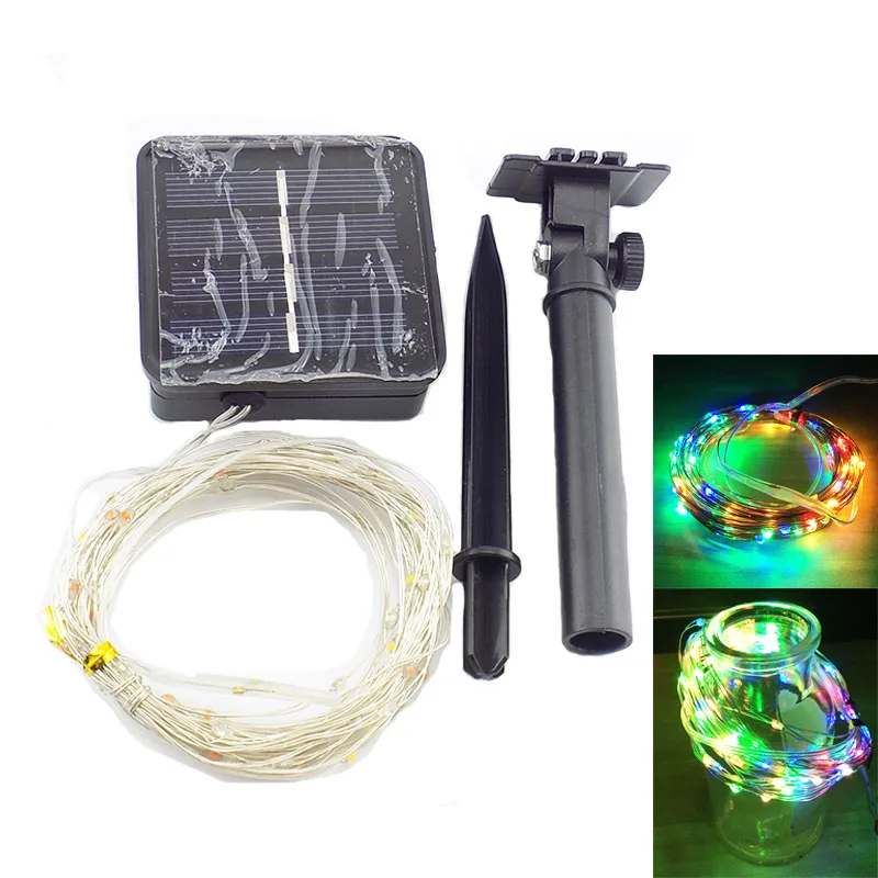 

Four Colorful Strip Light LED Solar Powered Lamp Fairy Holiday Christmas Party Wedding Decorative String Outdoor Lawn Garden