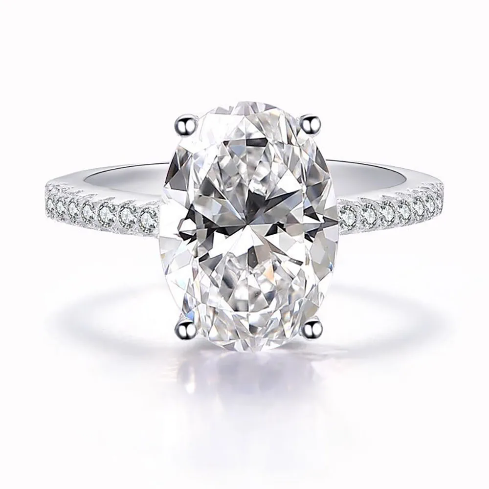 KNRIQUEN 100% 925 Sterling Silver 9 CT 9*13mm Oval Simulate Moissanite Diamond Wedding Engagement Ring Fine Jewelry Wholesale