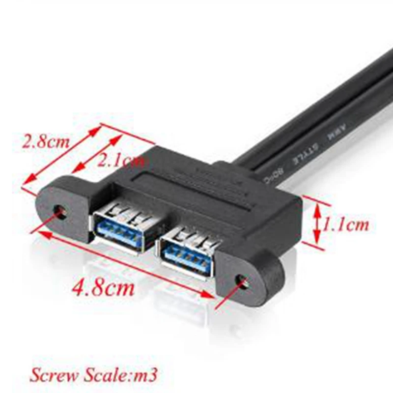 Bocharax Cable Extensor USB 3.0 Macho-Hembra Panel - imagen 2