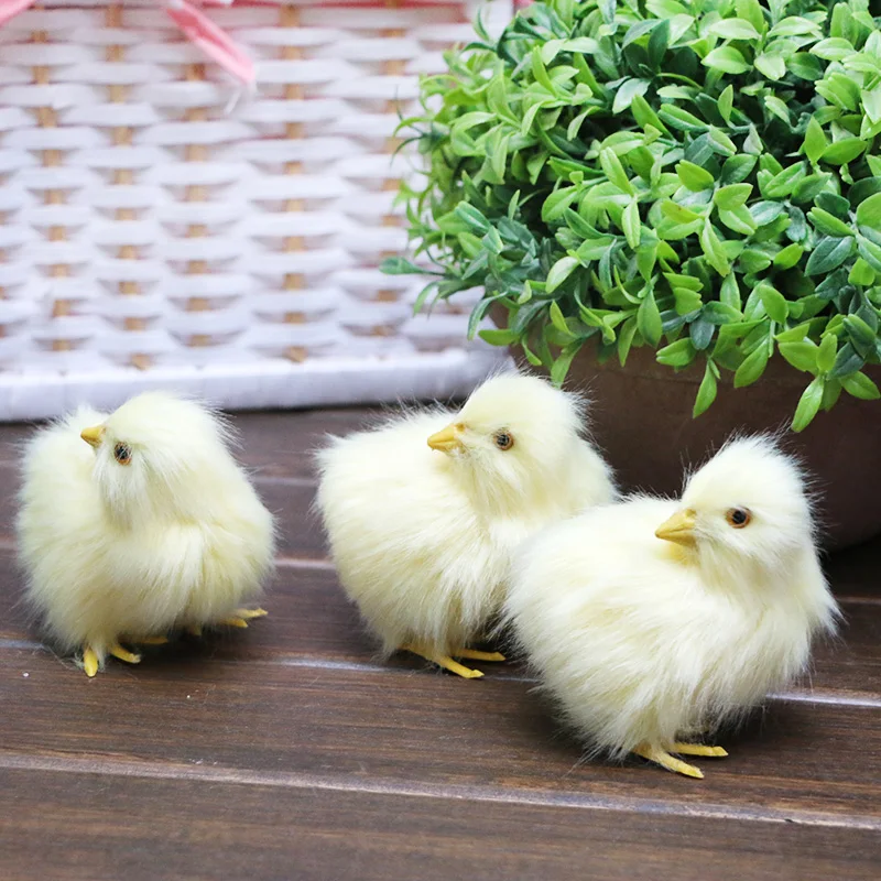 Realistic Cute Plush Chriping Baby Chick Toy Animal Doll Kids Birthday Christmas Easter Gift Decoration Photography Props