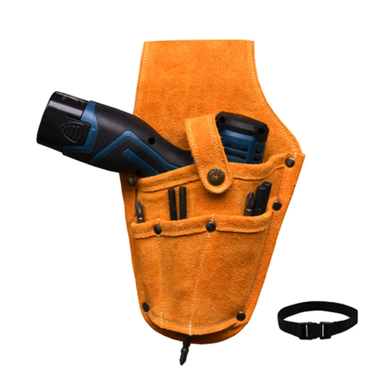 Cowhide Tool Holsters Gardening Pouch Belt Drill Holster Waist Bag Pouch Holder Outdoor Tool Belt Hardware Parts Organizer