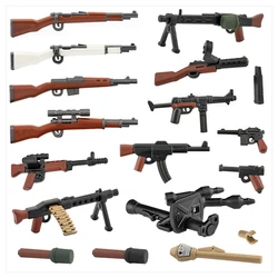 WW2 Weapons of SWAT Figures, Pistola de impressão de duas cores, Exército, Equipe de Polícia, Alemão, 98K Parts, Building Bricks, Mini Brinquedos, C269