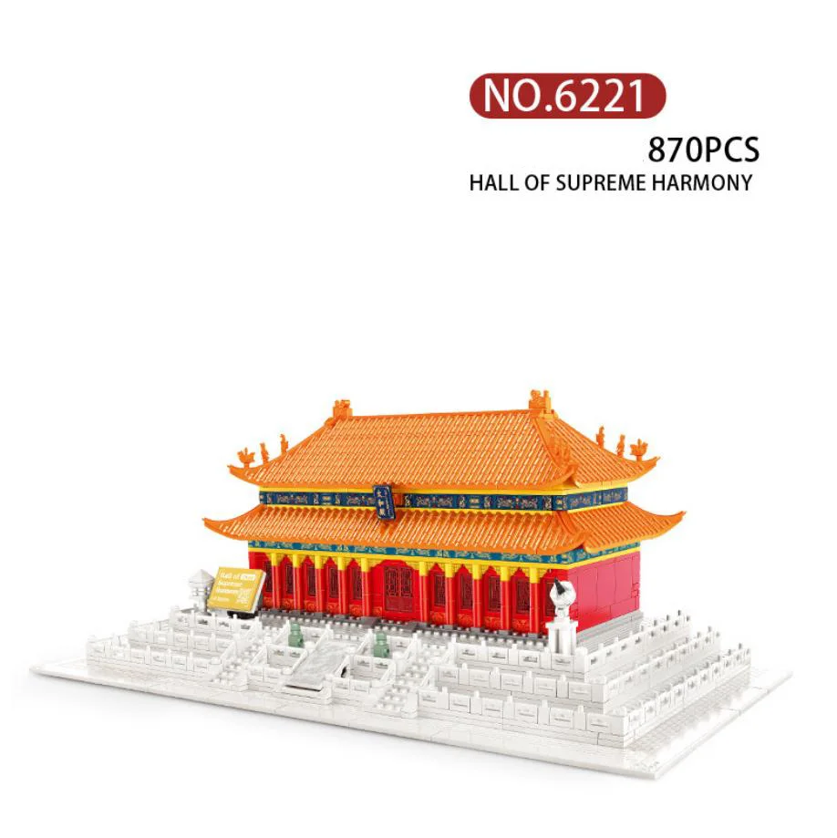 Beijing Hall of Harmonious Supermes Model Building Blocks - China's World Famous History Cultural Architecture Educational Toy