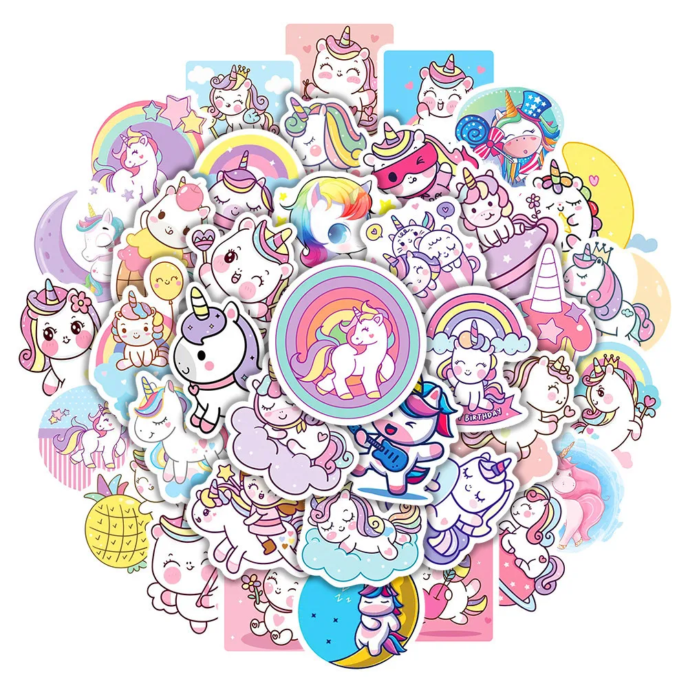 

10/30/50/100PCS Cartoon Unicorn Graffiti Stickers DIY Travel Luggage Guitar Fridge Laptop Waterproof Anime Cute Sticker Kid Gift