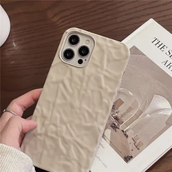 3D Origami Pattern Army Green Beige Wrinkled Shockproof Case for iPhone 16 15 14 13 12 11 Pro XS MAX XR X 7 8 Plus Cover Women