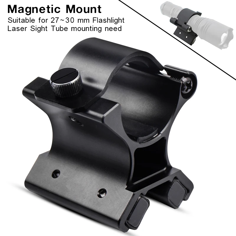 Securitylng Flashlight Magnetic Mounting Bracket with Dual Magnets for 27-30mm Flashlight Dim Range Assembly Tactical Flashlight