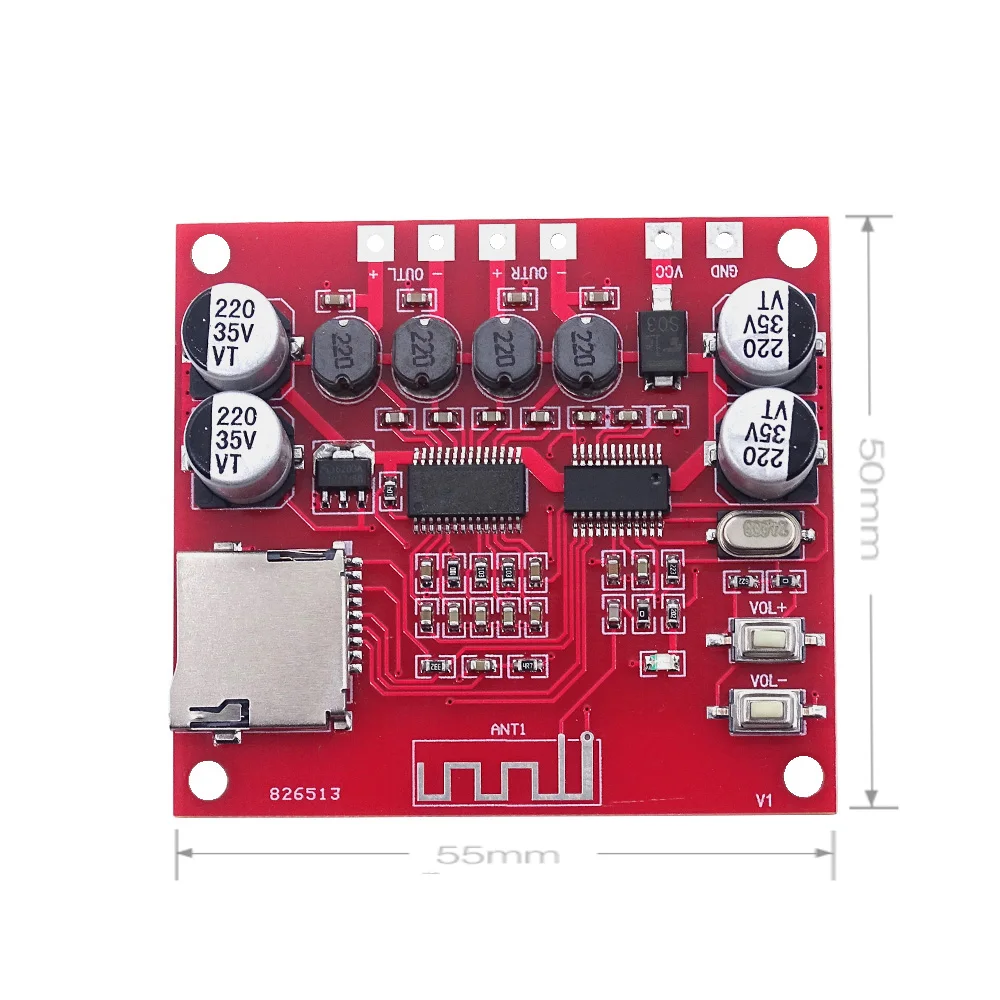 XH-A233 15W X 2 Bluetooth 4.2 Digital power amplifier board Stereo TF Card Play 12v~24v Audio Amp