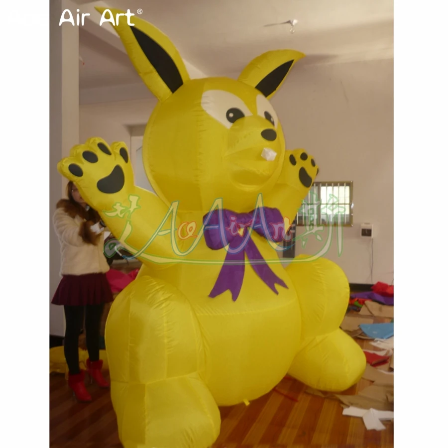 8mH Easter Outdoor Decorations,Giant Yellow Inflatable Easter Rabbit /Bunny For Easter Day Indoor Yard Lawn Decor Made In China