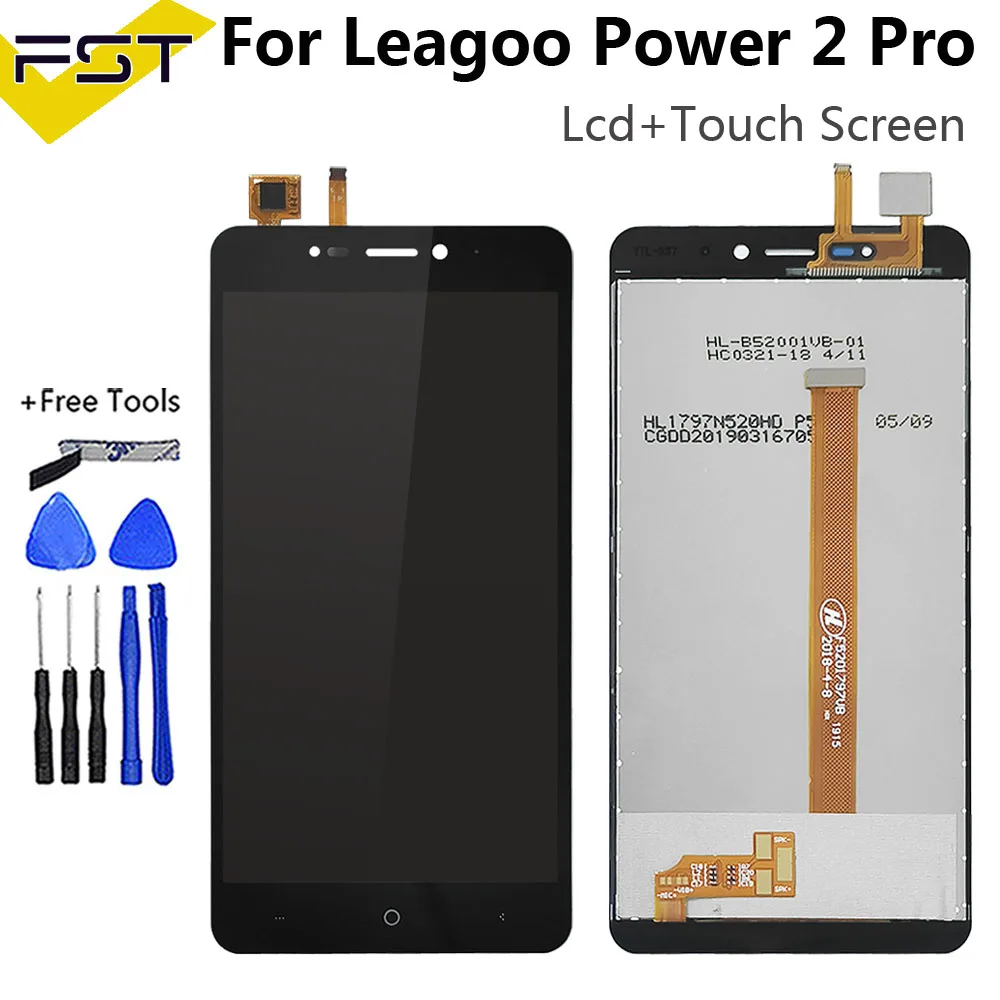 

5.2''For Leagoo Power 2 Pro LCD Display+Touch Screen Digitizer Assembly For Power2 Pro Repair LCD Sensor Parts+Tools+Adhesive