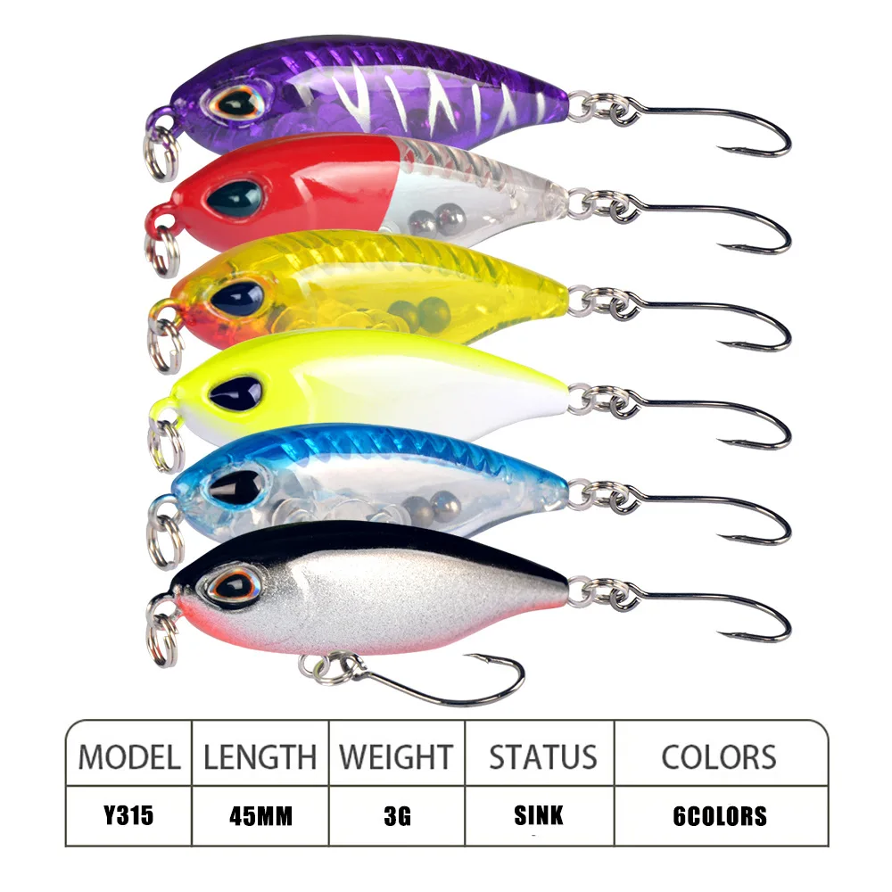 Mini Sinking Pencil Lures 4.5cm 3.8g Swimbait Artificial Fake Hard Bait with Hook Fishing Pike Trout Tackle Fishing Accessories