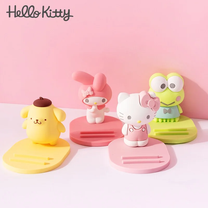 Sanrioed Kawaii My Melody Cinnamoroll Kuromi Cute Desktop Stand Anime The Circus Series Mobile Phone Holder Gifts for Girls