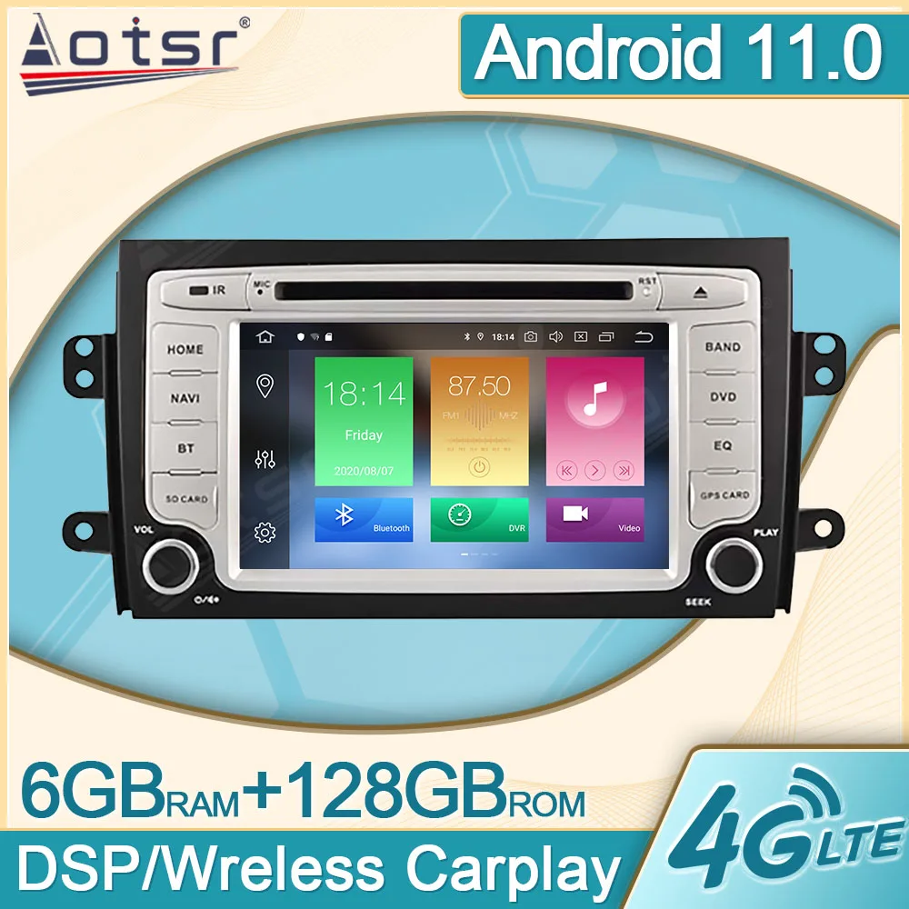 

128G Android 11.0 Multimedia Car Radio Player For SUZUKI SX4 2006 2007 2008 - 2010 GPS Navi Video Carplay DVD Head Unit DPS 2Din