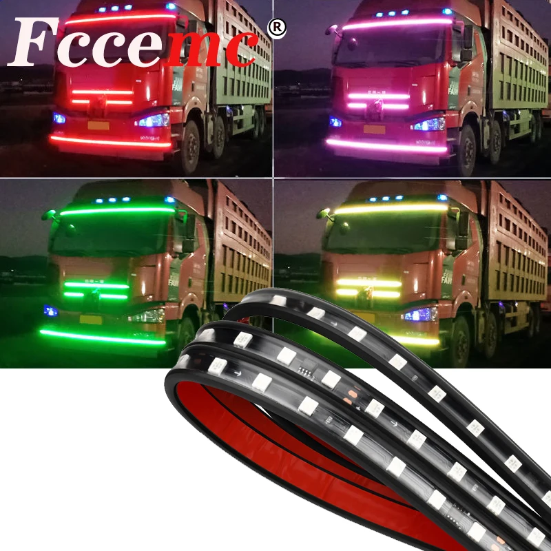 

24V Truck LED Car Light Van Lights Parking Lorry Brake Warning Driving Lights Colorful Auto Flashing Ambient Atmosphere Lamp