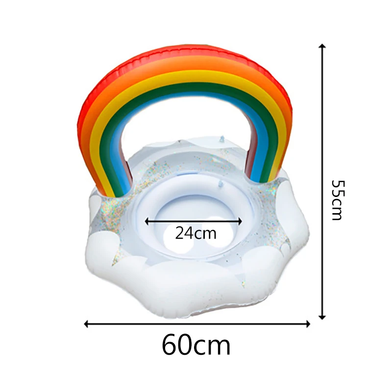 دعونا جعل نفخ العائمة صينية قوس قزح Lote تعويم حامل حمام سباحة ألعاب احتفالات الاطفال حمام الشاطئ اللعب خارج داخلي لعبة