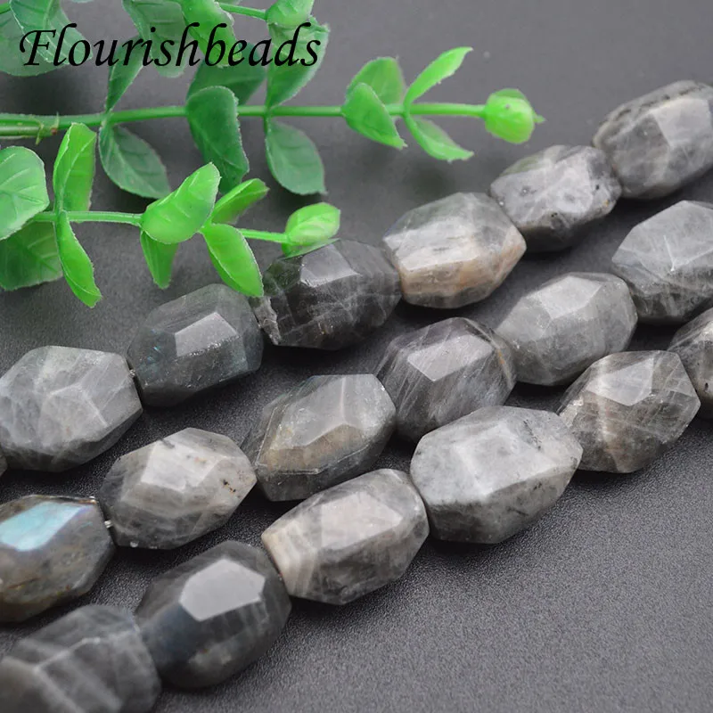 Natural Faceted Labradorite GemStone Cube Loose Beads for Jewelry Making Diy Bracelet Necklace 10x15mm