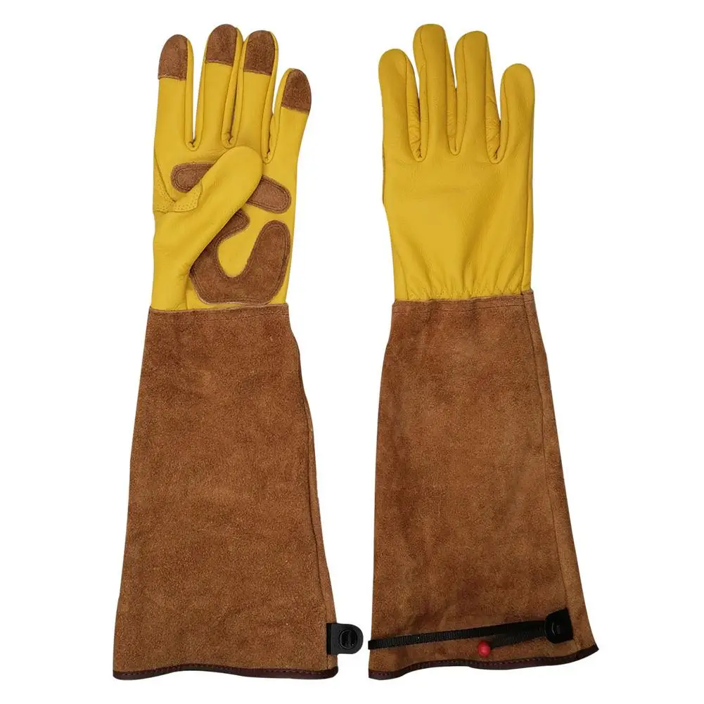 

Rose Pruning Gloves For Men And Women Extra Long Breathable Cowhide Leather Thorn Proof Gardening Gauntlet Gloves