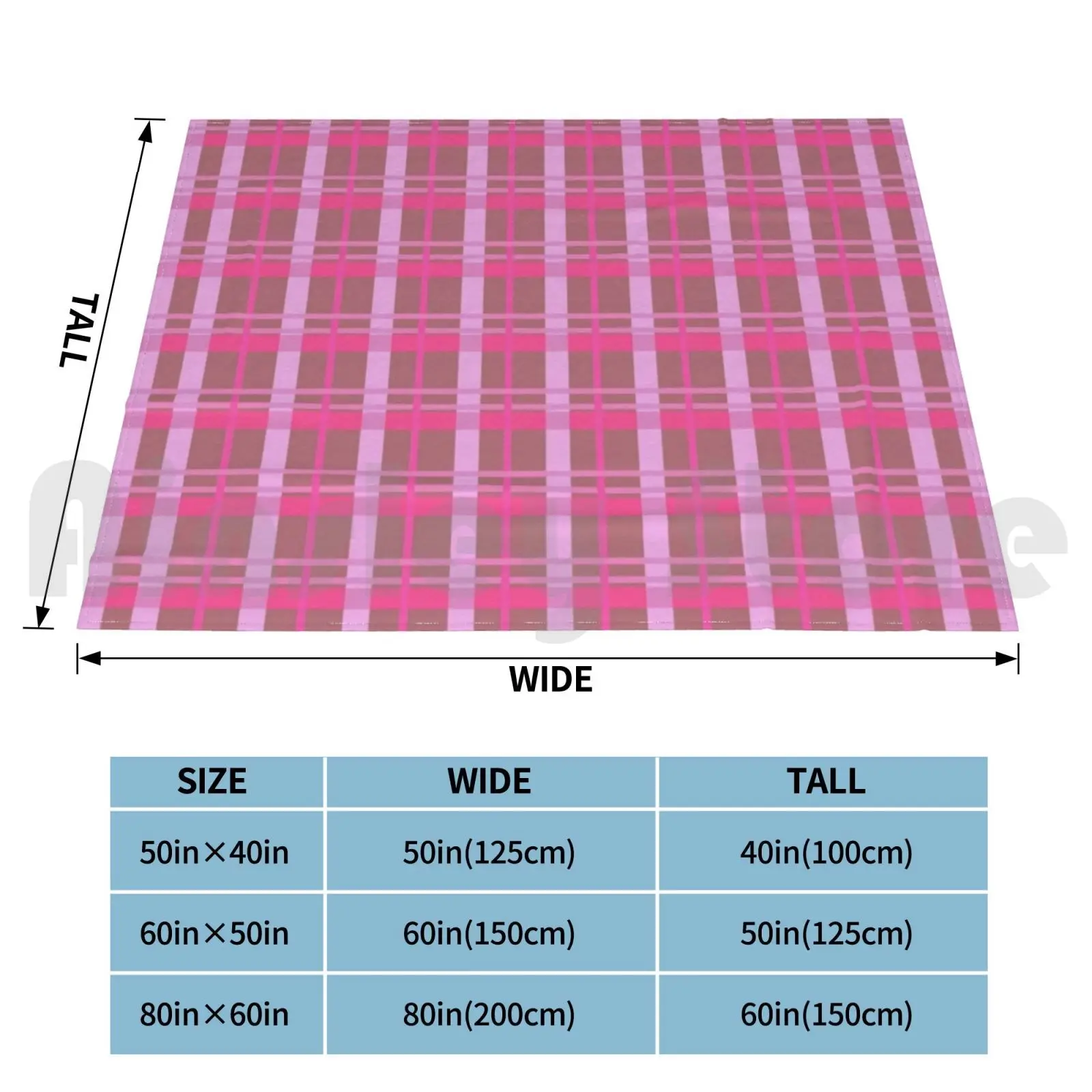 Pynk Complex Scotched Blanket Fashion Custom Pink Checkered Plain Simple Classic Scottish Academia Girly Unicorn