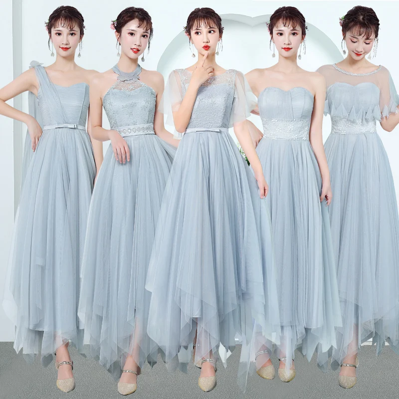 Halter Long Grey Prom Dresses Sexy Women Gown Gray Pink Wedding Party Dress Princess Lady Birthday Special Occasion Dresses