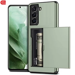 Wallet Case for Samsung Galaxy S21 S20 FE S26 Ultra S22 S23 S24 S25 Plus A17 Card Slot Sliding Pocket Holder Hidden Armor Cover