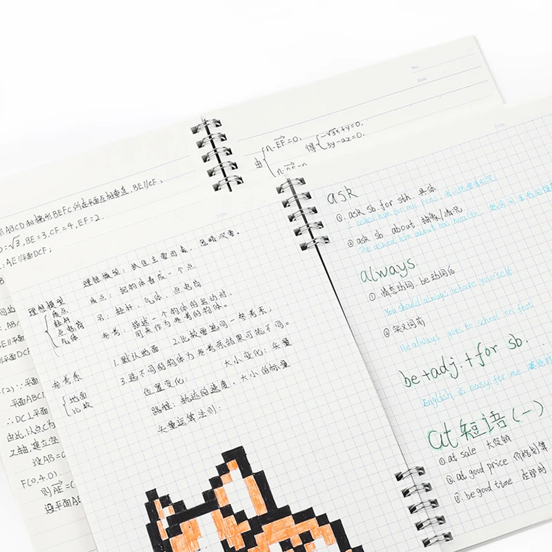 Kokuyo CAMPUS Spiral Loose-leaf Book A6 Square A5 Horizontal Line Notepad Portable Silver Hard Case Notebook Student Office