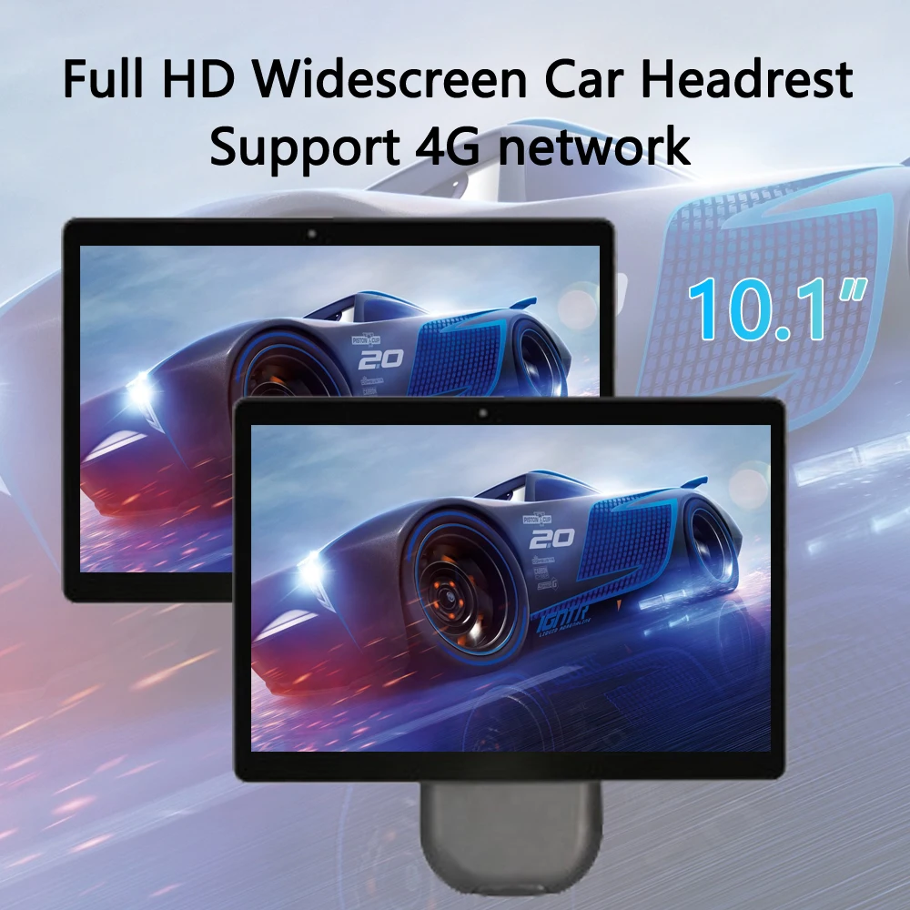 10.1 Inch Android Car Headrest Monitor WIFI Bluetooth Car Display HDMI USB Ultra-Thin MP5 1080P HD Touch Screen Media Player