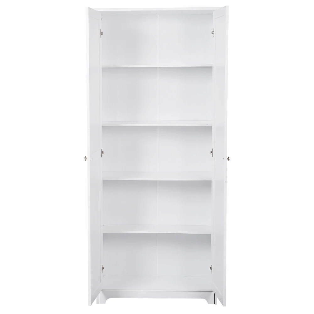 FCH Double Door Five-tier Storage Cabinet White Wardrobe  (30.71 x 12.4 x 72.24)