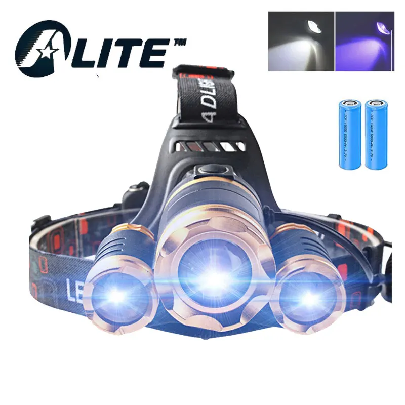 

TMWT Multi-functional Head Lamp Led Fishing light Ultraviolet Uv Zoomable Headlamp Flashlight Lantern Torch