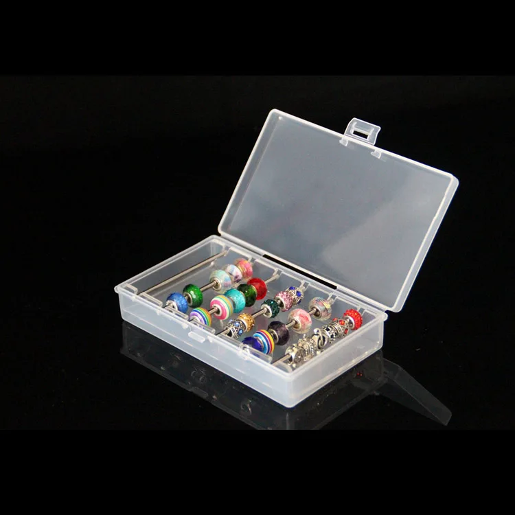 Acrylic Jewelry Charm Beads Storage Box for Trollbeads Bracelet Ring Holder Organizer Tray Diy Finding Display Stand Rack Case