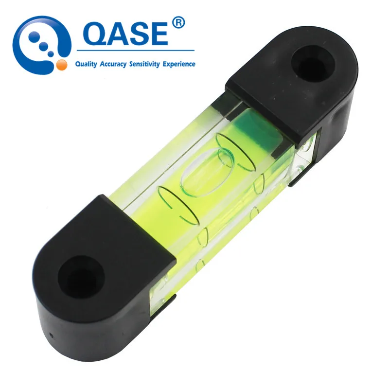 QASE Square Spirit Level Bubble Column Horizontal Ruler Leveler Gauge Inclinometer With Installation Holes 68*16*18mm 1PCS