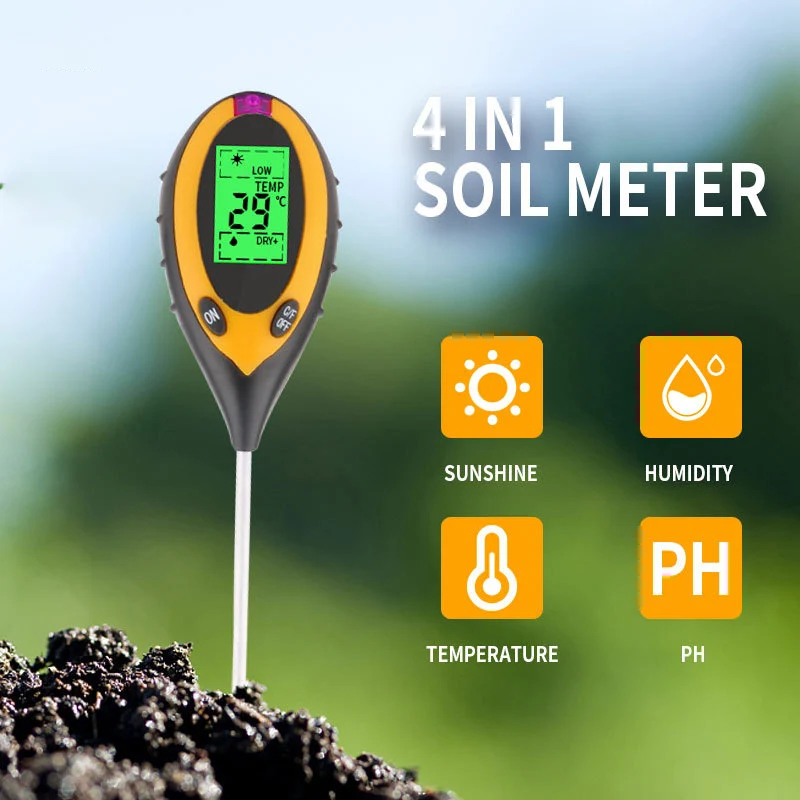 

PH Soil Tester Soil Moisture Monitor Sunlight Temp Testers Acidity Alkali Test Tool Garden Plant Thermometer Hygrometer