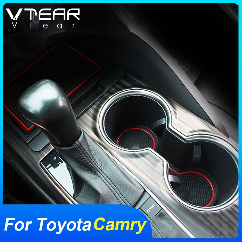 

Vtear Door Slot Pad Decoration Interior Car Non-Slip Cover Accessories Gate Slot Dust-Proof Mat Parts For Toyota Camry 2018 2020