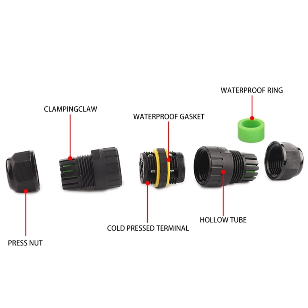 M16 IP68 Waterproof Connector 2/3 Pin Electrical Terminal Adapter Wire Connector Screw Solderless Connector For LED Light