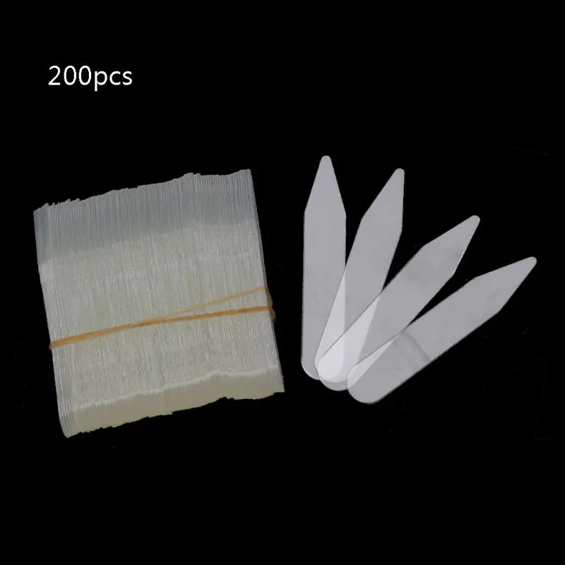 200Pcs Collare In Plastica Rinforzi Rimane Ossa Regali di Set Per La Camicia di Vestito degli uomini di Plastica Trasparente Collare Soggiorni 55x10 millimetri