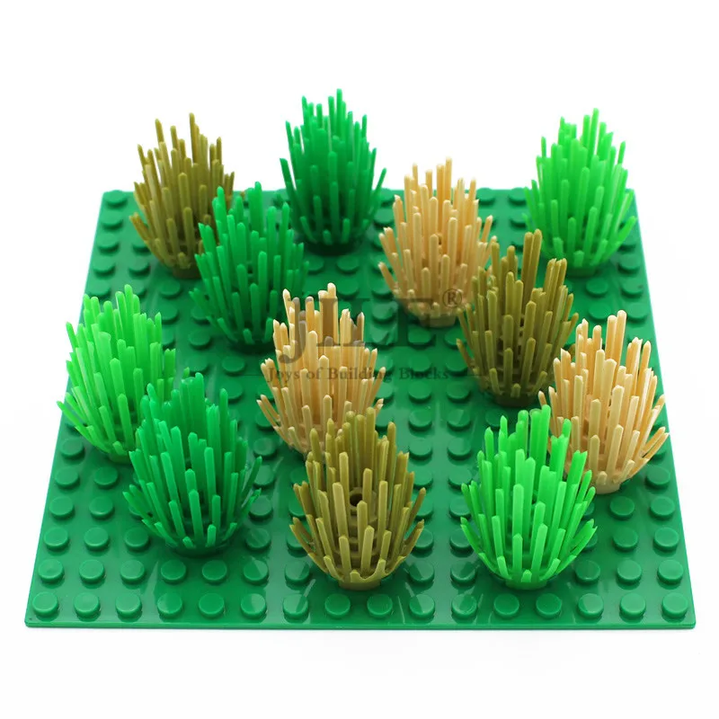 10pcs Moc Plant Prickly Bush 2x2x4 Building Blocks 6064 Garden Grass DIY Bricks Compatible with City Street View Scene Toys