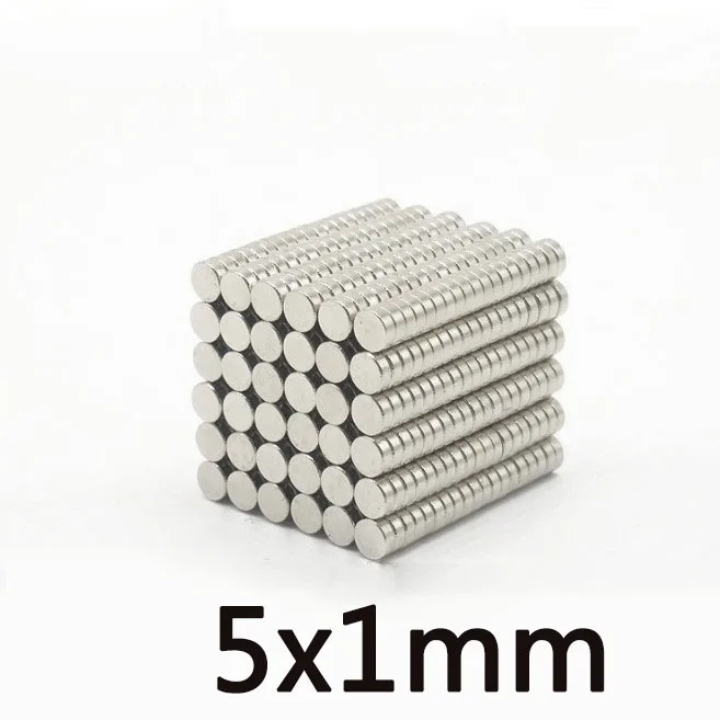 100/200/300PCS   Thin Neodymium Strong Magnet 5x1mm Permanent Small Round Magnet 5x1mm Powerful Magnets Disc 5*1mm