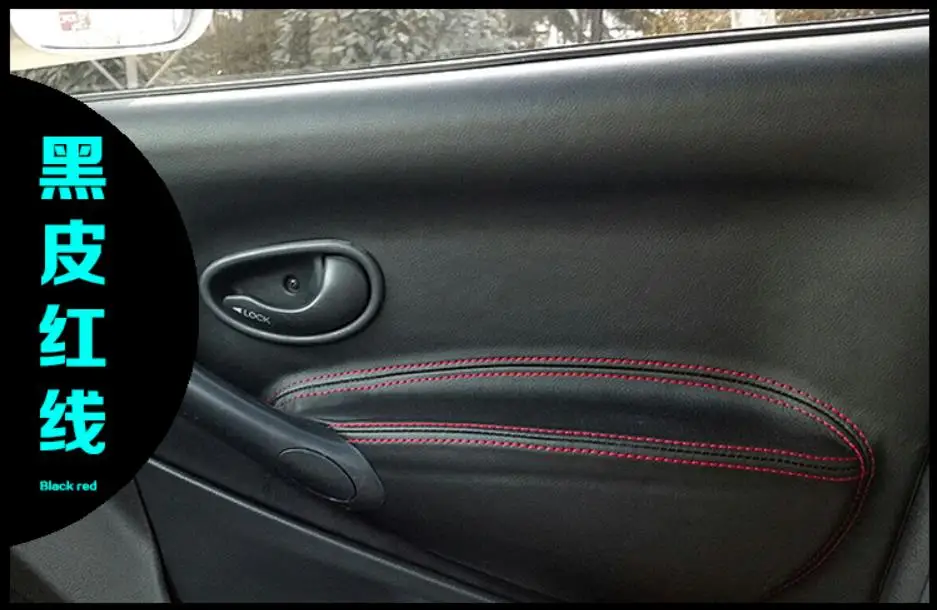 4PCS Microfiber Leather Door Panels Armrest Protective Cover For Fiat Palio Siena Weekend car accessories interior
