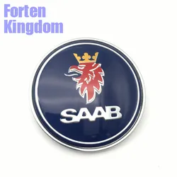 1PC Fits For SAAB 93 9-3 900 9000 50mm Car Front Bonnet Hood Emblem Badge 5289871 Blue