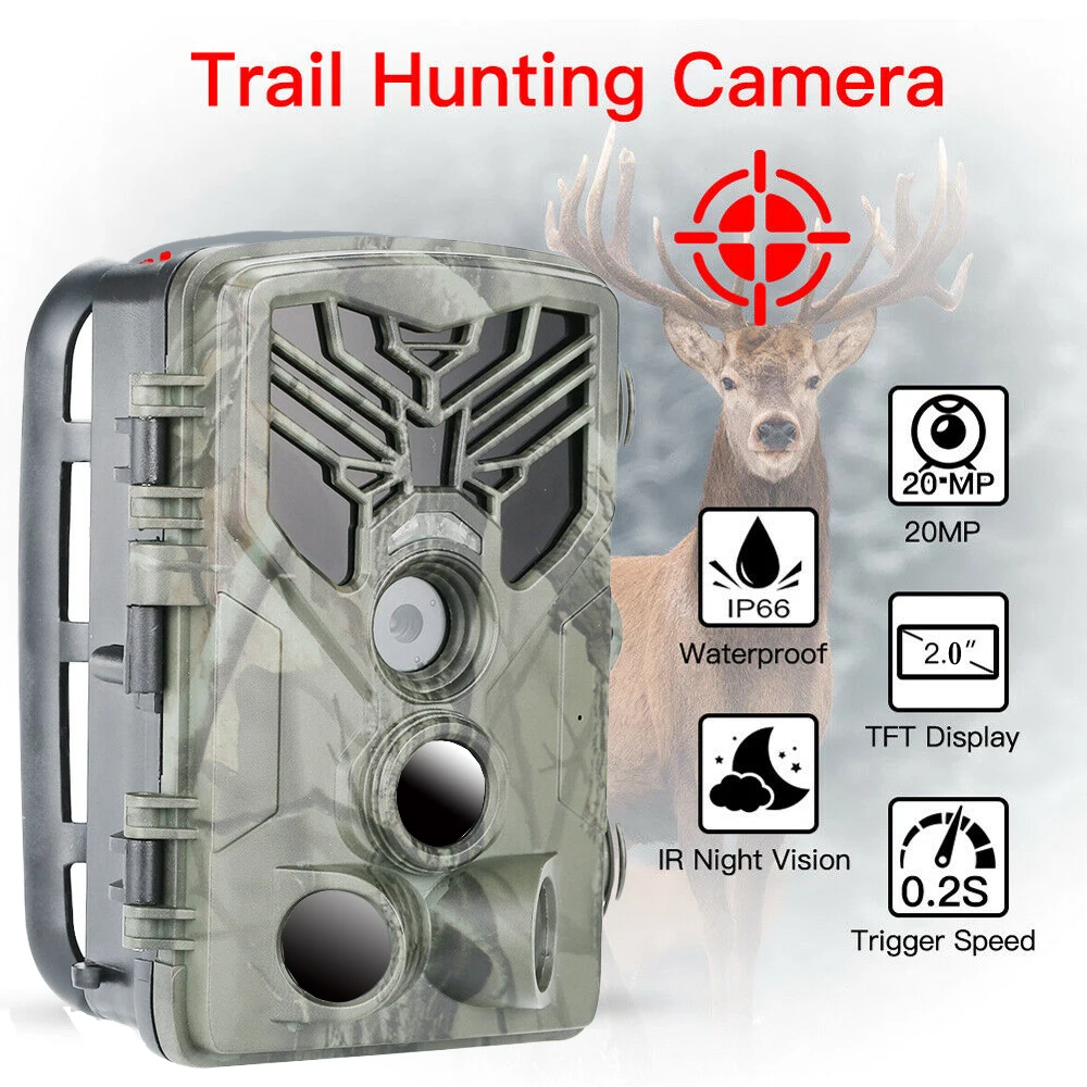 20MP 1080P Wildlife Trail Camera Photo Traps Night Vision Hunting Cameras Home Safety Trap Game Outdoor Cam Surveillance