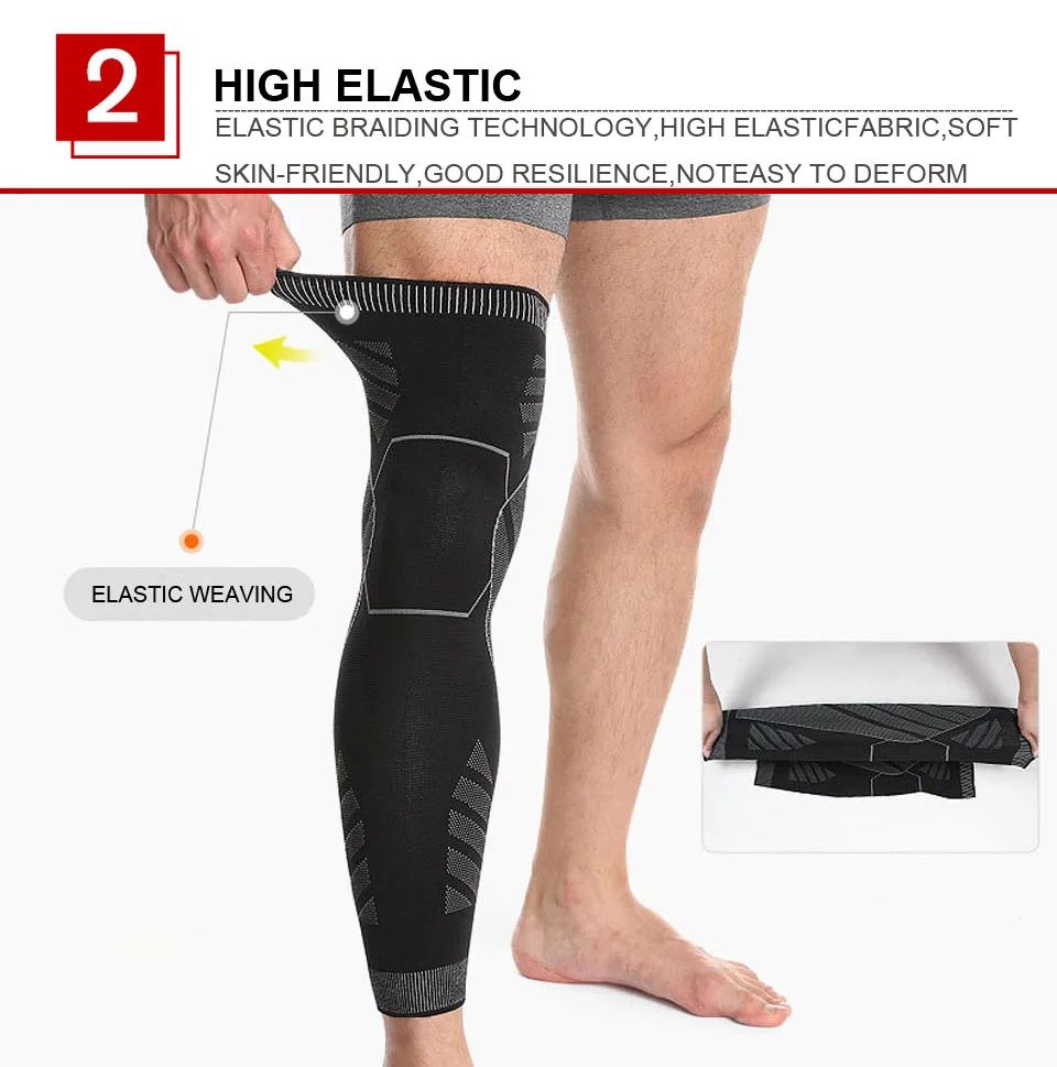 AOLIKES Sport-Kompressionsärmel für das ganze Bein, Kniestützen, Stützschutz zur Linderung von Gewichtheben, Arthritis, Gelenkschmerzen – Detail 8