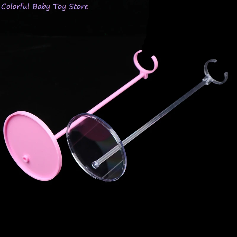 1pc Transparent Clear Pink Color Dolls Toy Stand Support For Dolls Girls Prop Up Model Display Holder Kid Toys