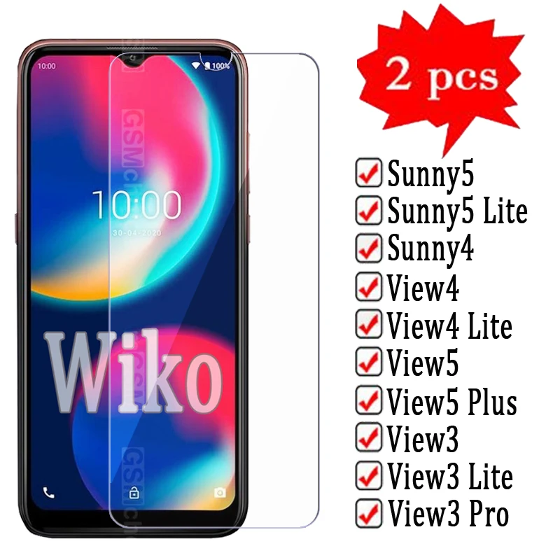 2-1Pcs Cover For Wiko Sunny5 Sunny4 View5 View4 View3 Pro Lite Plus Glass Film On Wiko View 4 3 Pro 5 Plus Sunny 5 4 Lite Glass