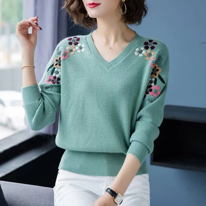 Women Striped Sweaters and Pullovers 2021 Fashion Female New Arrival Knitted Pullover Tops Loose Elegant Cotton Pull Jumper