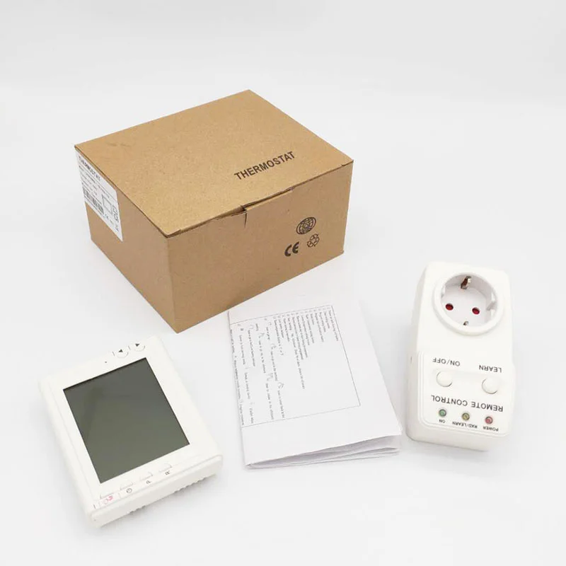 Soket Pengatur Waktu Termostat Soket Pengatur Suhu Digital dengan Sakelar Pengatur Waktu Sensor Probe Pemanas Ue/Inggris 220-250V WK02