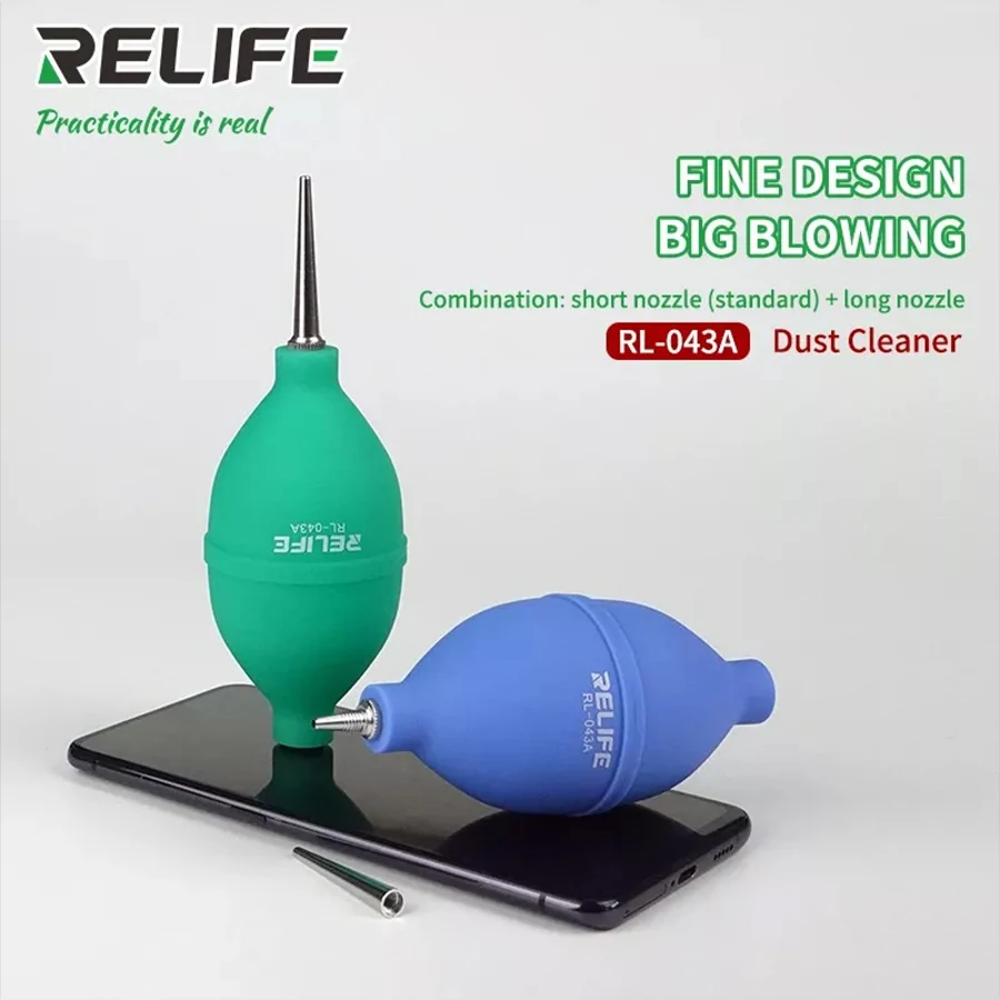 RELIFE RL-043A 2 In 1 Phone Repair Dust Cleaner Air Blower Ball Cleaning Pen for PCB PC Keyboard Camera Lens Dust Removing