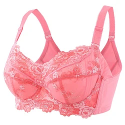 48 46 44 42 40 38 36 34 C D E F G H Womens Full Coverage Underwire Lace Floral Embroidery Adjustable Lightly Padded Push Up Bra