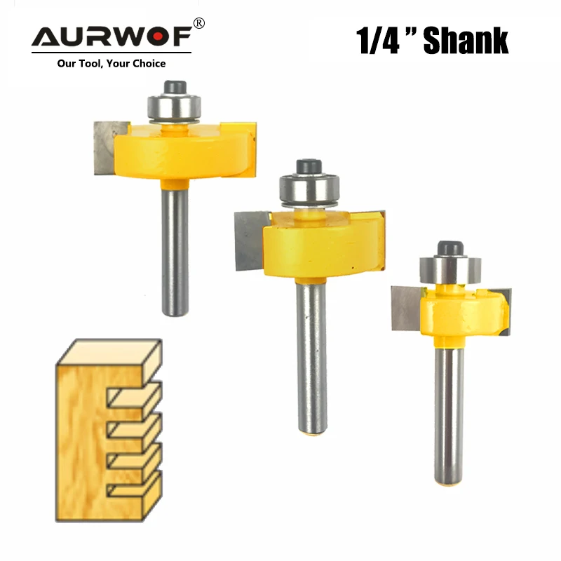 1pc 1/4 Inch Shank T Type Bit with Bearing Slotting Router Bit Milling Cutter T Slot Rabbeting Woodwork Tools for Wood MC01057