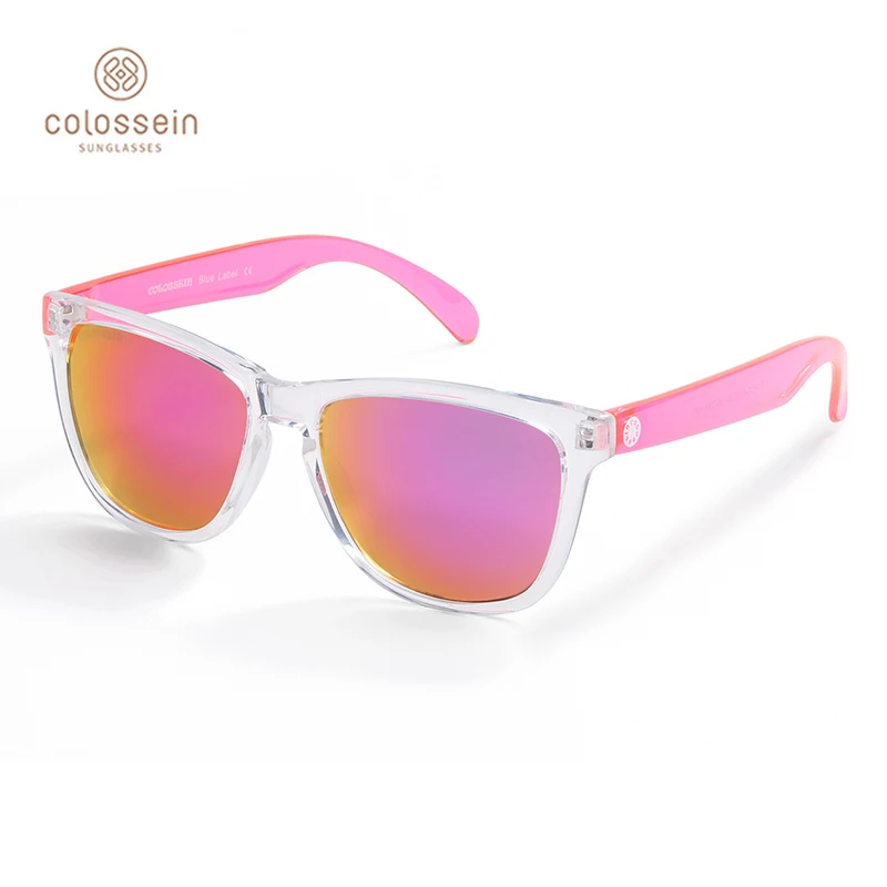 COLOSSEIN Sunglasses For Women Gradient Colorful Lens Glasses Classic Retro Eyewear Transparent Frame UV400 Sunglasses Men